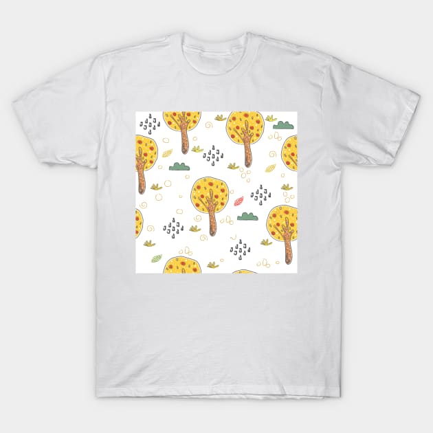 Fall Pattern T-Shirt by Kristina Stellar Scandinavian Land